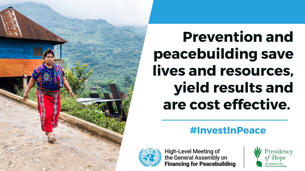 📢1⃣0⃣days to the High-Level Meeting of the General Assembly on Financing For Peacebuilding! 

📆Wednesday, 27 April 2022.
📍#UNGA Hall, UNHQ
#InvestInPeace
#FinancingForPeacebuilding
See Details here➡️bit.ly/3uu4CUr