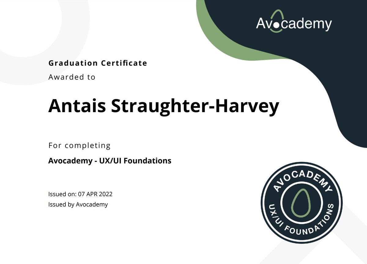 So excited and thankful to Maca and Avocademy for the opportunity to grow as a UX/UI designer! #uxdesign #uidesign #graduate
