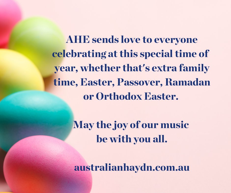 Extra family time, Easter Sunday, Passover, Ramadan or Orthodox Easter, we wish you all the joy of music - especially live music - at this special time of the year.

You'll find tickets for THE CREATION here: bit.ly/3M7Hotw