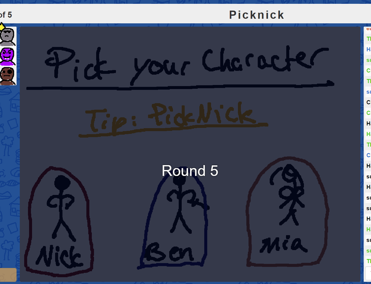 Niemand:
Ich bei Skribbl: