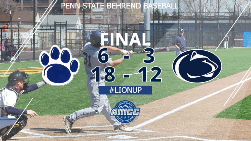 PSBAthletics's tweet photo. Saturday Sweep!
@BehrendBaseball collects two AMCC victories over Penn State Altoona!
#LionUp | #BehrendBaseball https://t.co/JxY4Lo6iIU
