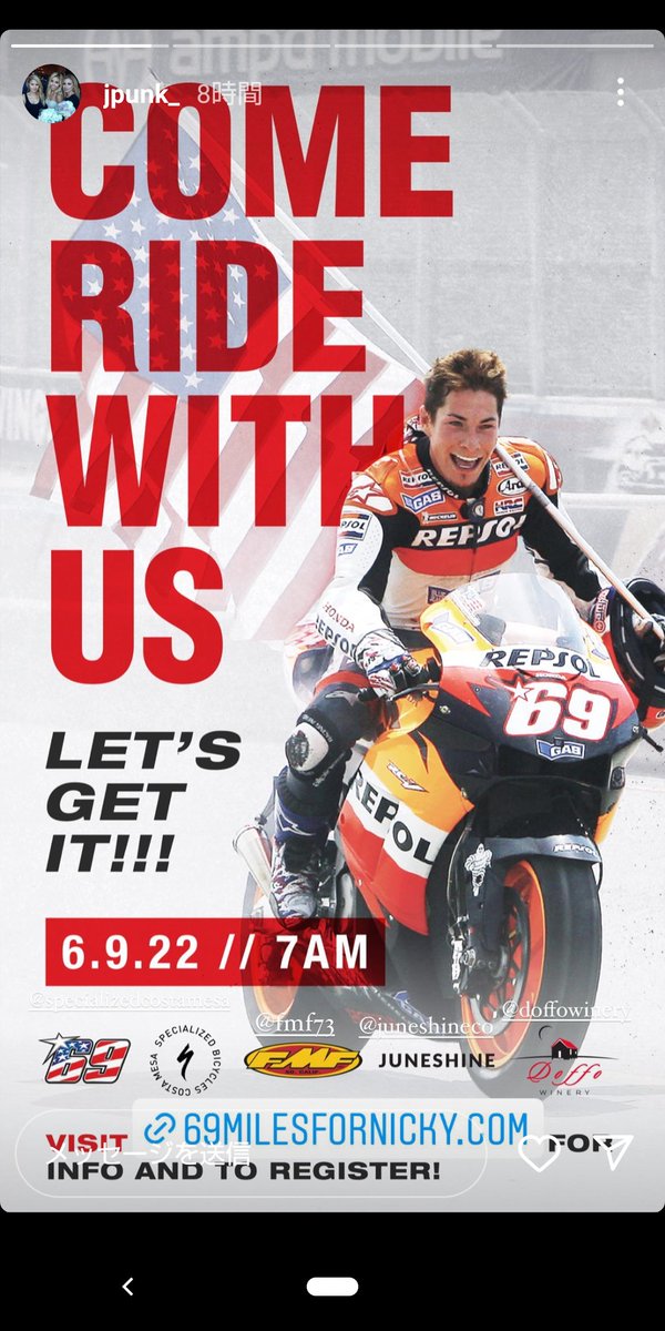 TAKE_RR15's tweet photo. #69milesforNicky 
ニッキー～忘れない
🏁🇺🇲😍😍😍😍😍 https://t.co/C1ev114oKp