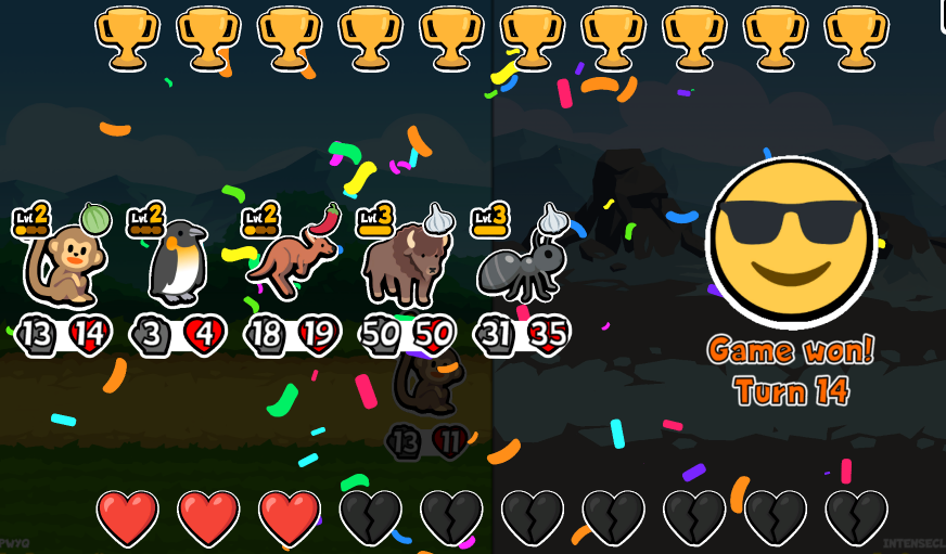 P_WYQ's tweet photo. - Spent around half day to beat #superautopets w/o guides. Can uninstall now :)
- The game is like a cuter version of Hearthstone battlegrounds (weaker currency operation requirement than Auto Chess)
- Didn't know there was a 50/50 cap, lv.2 bison shall suffice https://t.co/MEBU9yYh6D