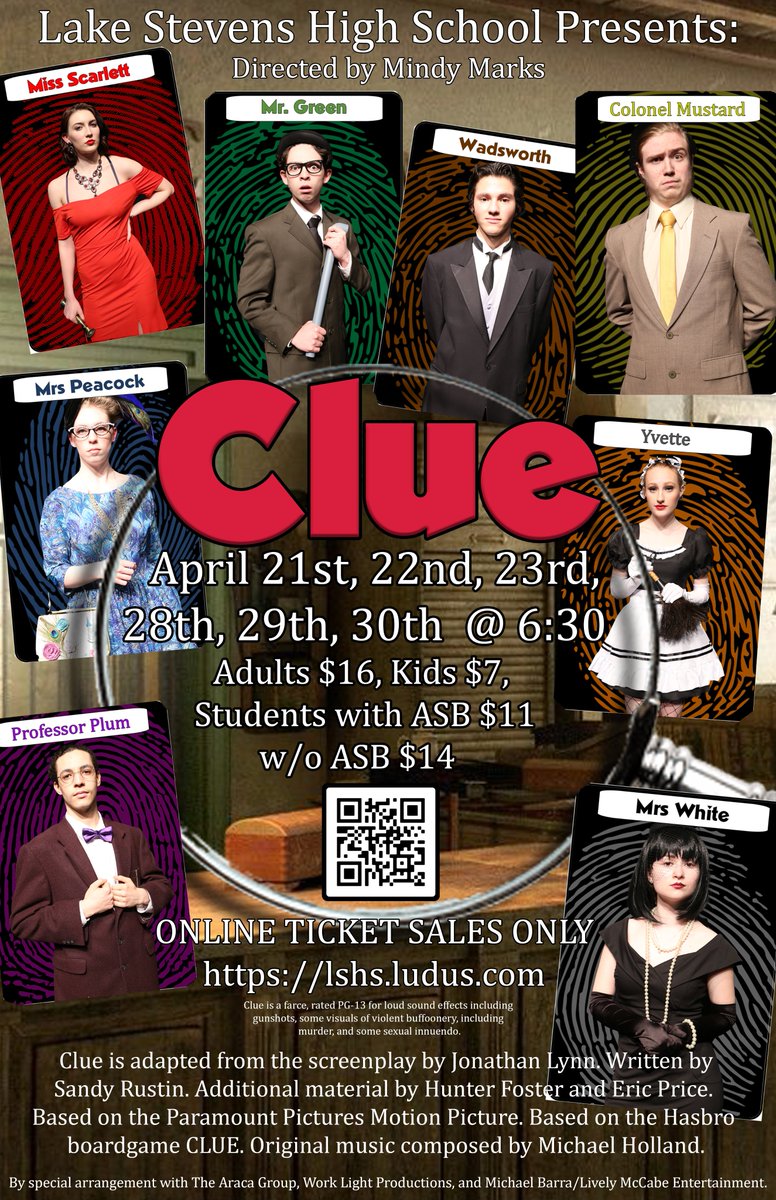 Opening night is this coming week!!  Tickets only sold online, not at the door
lshs.ludus.com   <a href="/lssd/">Lake Stevens SD</a>