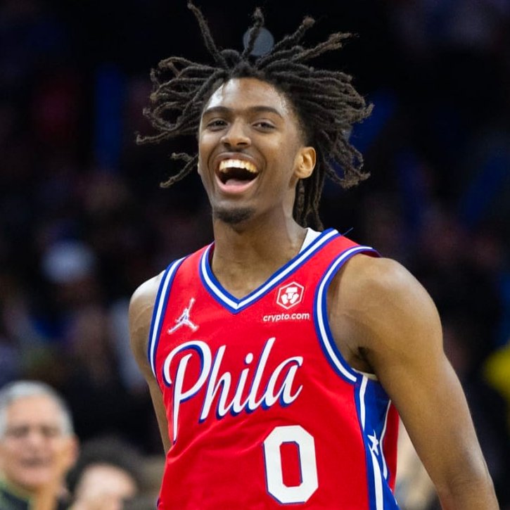 ClutchPoints's tweet photo. Tyrese Maxey just became the youngest Sixer in franchise history to score 30+ points in a playoff game at 21 years, 163 days.

He's also the 1st player age 21 years or younger in NBA playoff history to score 38+ points on at least 66% shooting. https://t.co/31kdOgFRZX
