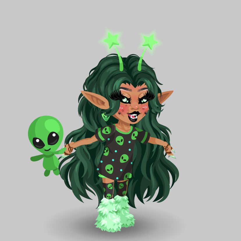 PaintThePeace's tweet photo. @HighriseApp Alien vibes 👽💚🛸 https://t.co/vPeqVyxrNr