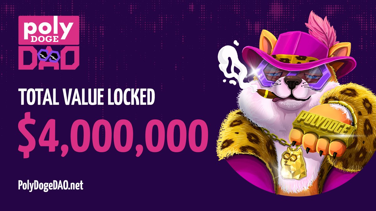 PolyDoge 🐶🚀 | Aggregated (@polydoge) on Twitter photo PolyDoge 🐶🚀 Fam!
We reached another incredible milestone today! 😍
4 Million TVL on our polydogedao.net #tombfork 🥳
Printers are on full BRRRRR 🤑
Giveaway🎉 50 PDD to 5 Winners 🏆
✅Enter:
🫂Follow <a href="/PolyDoge/">PolyDoge 🐶🚀 | Aggregated</a> & <a href="/MetaPetzAI/">MetaPetz by Forge21 | FOUNDERS MINT TBD</a>
🔥RT, Like & Tag 3 Friends PolyDoge 🐶🚀 Fam!
We reached another incredible milestone today! 😍
4 Million TVL on our polydogedao.net #tombfork 🥳
Printers are on full BRRRRR 🤑
Giveaway🎉 50 PDD to 5 Winners 🏆
✅Enter:
🫂Follow <a href="/PolyDoge/">PolyDoge 🐶🚀 | Aggregated</a> & <a href="/MetaPetzAI/">MetaPetz by Forge21 | FOUNDERS MINT TBD</a>
🔥RT, Like & Tag 3 Friends