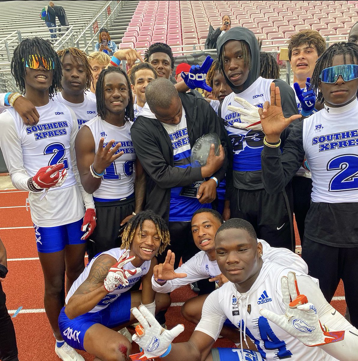 TheRealKoachK (@therealkoachk) on Twitter photo My first Championship 🏆 thanks to <a href="/HustleInc7v7/">THE INC❗️</a> for hosting a great tournament
<a href="/_SouthernXpress/">Southern Xpress 7v7 Foundation</a> <a href="/JamesShaw_10/">J. Shaw</a> <a href="/PFF_College/">PFF College</a> <a href="/aldotcom/">AL.com</a> <a href="/aldotcomPreps/">AL.com H.S. Sports</a> <a href="/sexybearmom/">Bearmom</a> My first Championship 🏆 thanks to <a href="/HustleInc7v7/">THE INC❗️</a> for hosting a great tournament
<a href="/_SouthernXpress/">Southern Xpress 7v7 Foundation</a> <a href="/JamesShaw_10/">J. Shaw</a> <a href="/PFF_College/">PFF College</a> <a href="/aldotcom/">AL.com</a> <a href="/aldotcomPreps/">AL.com H.S. Sports</a> <a href="/sexybearmom/">Bearmom</a>
