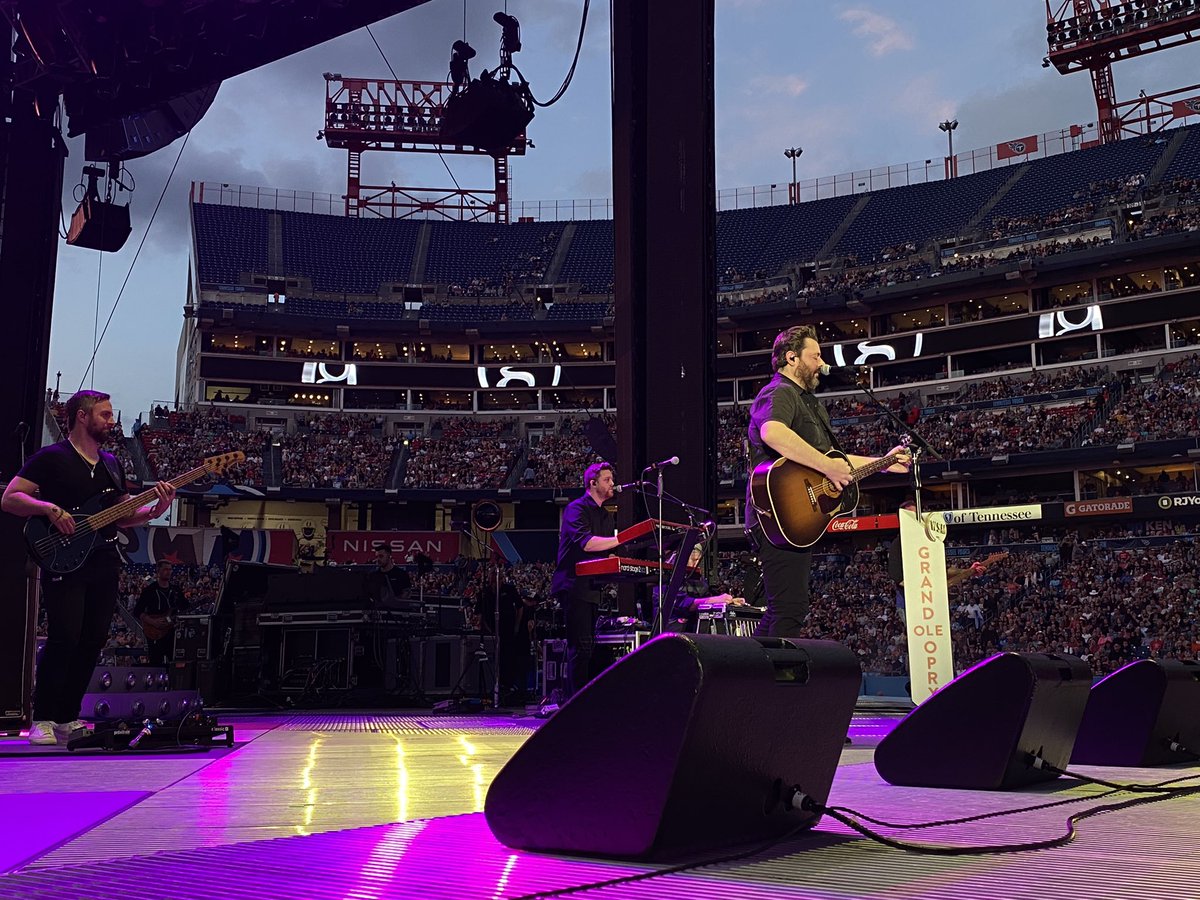 opry's tweet photo. .@ChrisYoungMusic and @ChaseRiceMusic helped us kick off the Opry at Nissan Stadium tonight! #GARTHinNASHVILLE https://t.co/7XGiPcy2WH