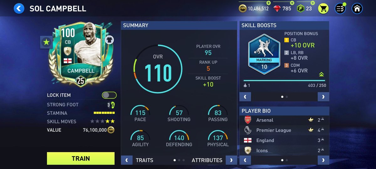nodeepfm's tweet photo. Campbell to 100 ✅

These stats are crazy 🤯

#FIFAMobile #FIFAMobileIndonesia #FIFAMobile22 #FIFA22Mobile #FUTMobile #FIFA #Nodeep https://t.co/IJv1UBNvrw