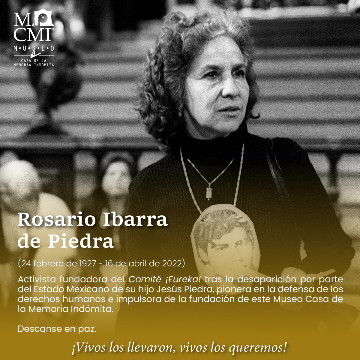 patria4t's tweet photo. Se ha ido una de las grandes, una mujer combativa que nunca se rindió en la búsqueda de su hijo; fundadora del Comité Eureka; la primera candidata mujer a la presidencia de la república; y senadora del PRD en el 2006. Rosario Ibarra de Piedra, hoy te recordamos, abrimos hilo. https://t.co/qYaYAmD24Q