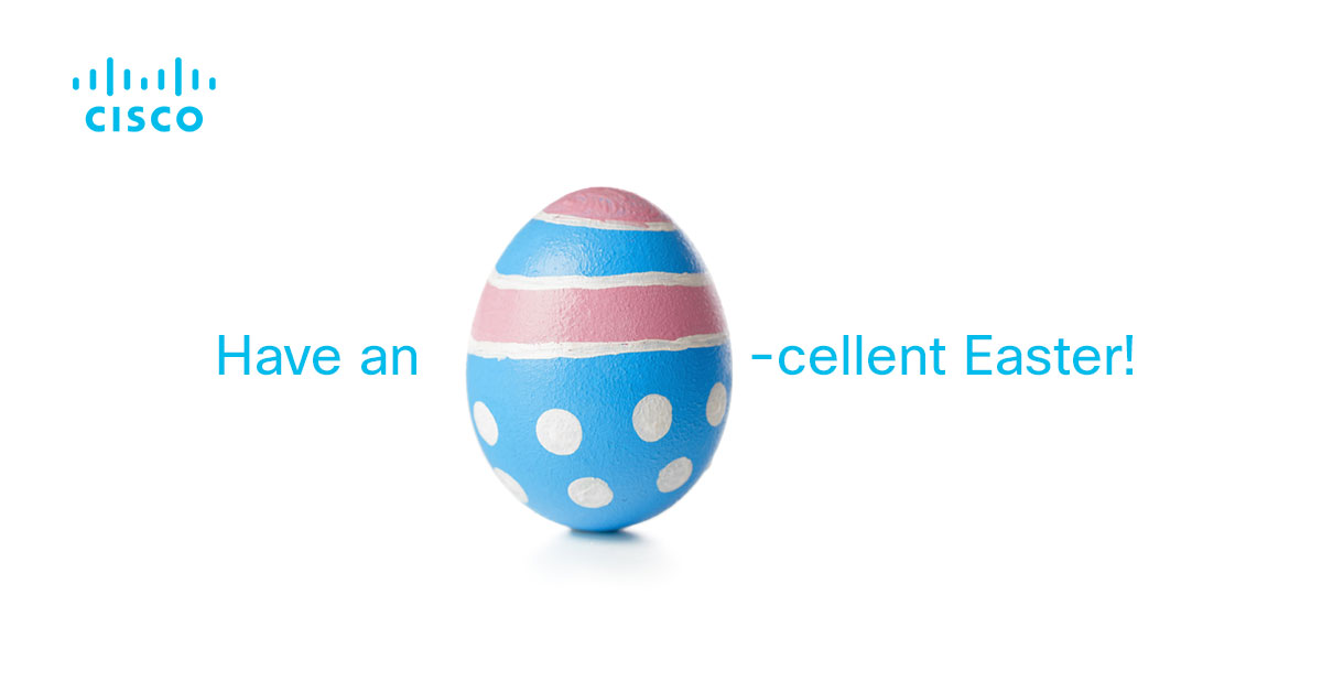 ciscoapac's tweet photo. Happy Easter to everyone from us here at @Cisco ! 🥚 🐇 https://t.co/oV9VaZeq92