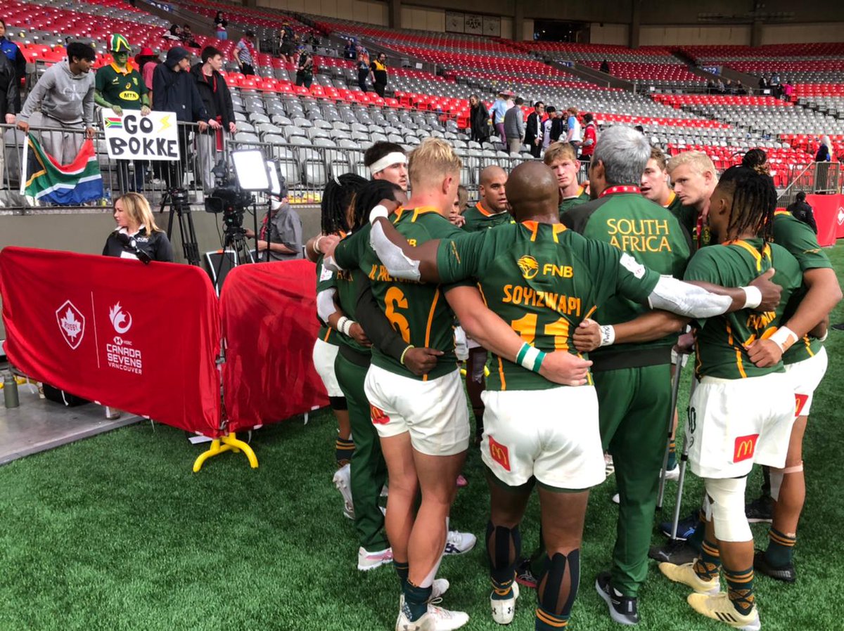 Blitzboks's tweet photo. It was not without fault, but 3️⃣����🇦 wins mean📈#Blitzboks will face @manusamoa7s at 20h02 (SA time) in the Cup quarters. https://t.co/RbKW2UBFY6