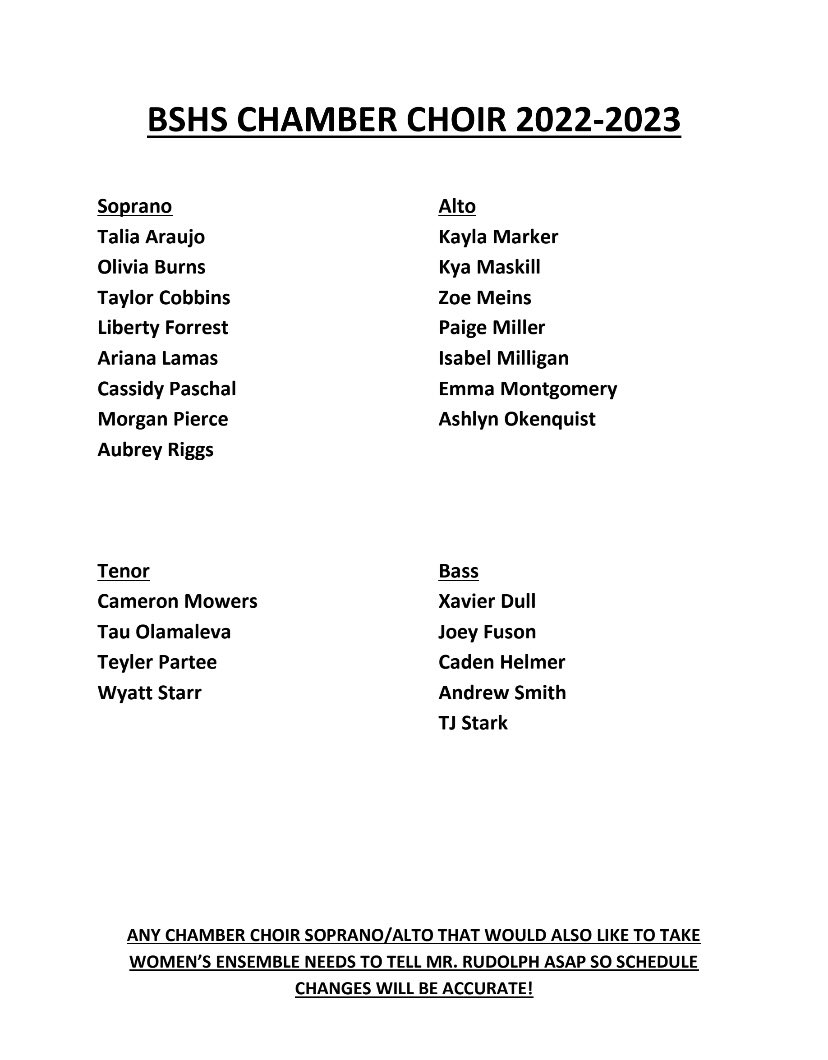 BshsChoirs's tweet photo. Congrats to everyone selected for one of the 2022-2023 @BshsChoirs. Thanks to all who auditioned!! https://t.co/l1ZWwwCNmz
