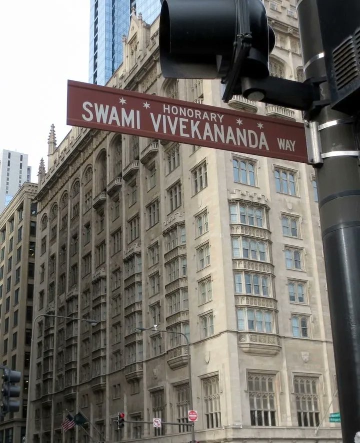 Outside the Chicago Art Institute, a lane is named 'Swami Vivekananda Way.' His words didn't just inspire India 🇮🇳they inspired the world.
