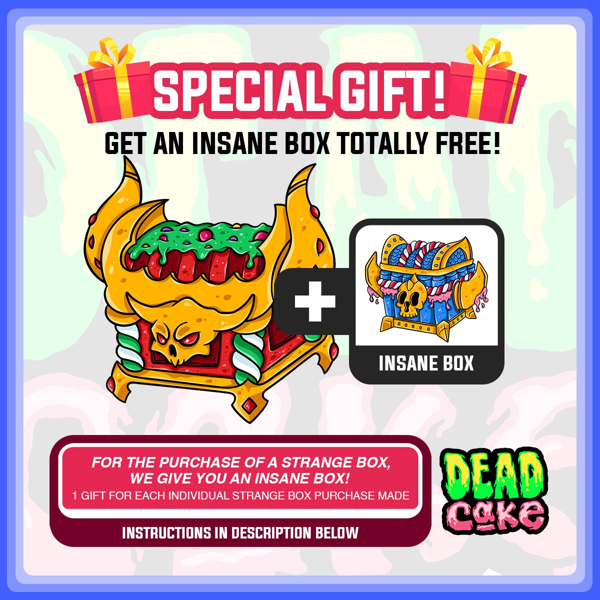 deadcakeoficial's tweet photo. Instructions listed in:

Discord: 
https://t.co/L7oRS4OgmY

Telegram: 
https://t.co/QMOuVvjQGc

#NFTGiveaway #NFT #discord #playtoearn #blockchain #GameNFT https://t.co/8GvIeFqMM4