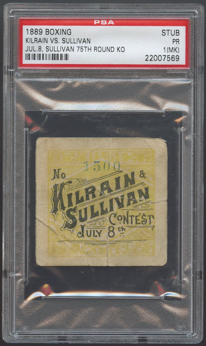KNAPPCOLLECTION's tweet photo. John L. Sullivan vs. Jake Kilrain - The Last Bareknuckle Heavyweight Championship Fight - July 08, 1889 - 75 rounds - Sullivan won by KO - Original photo - Original "Poster" - Ticket stub - Stereoview Card #BoxingTickets https://t.co/SAf7cVHGkM