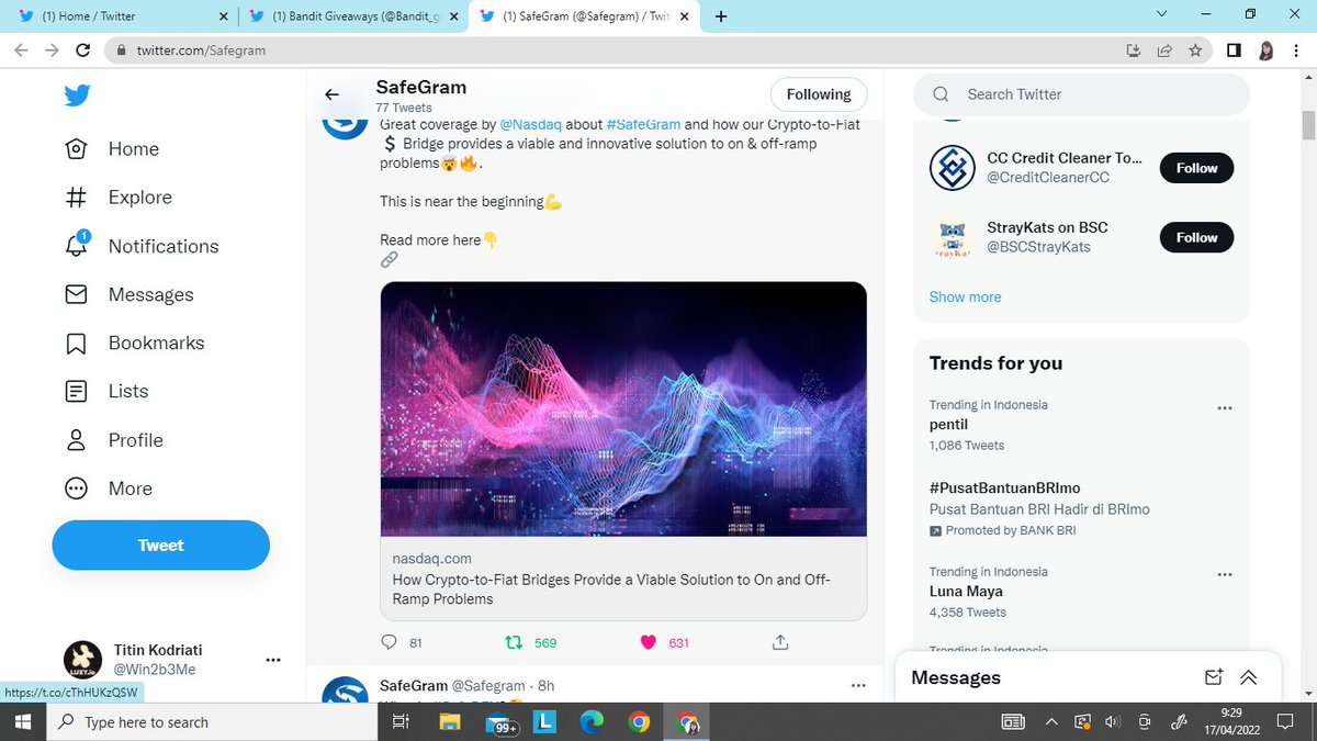 Win2b3Me's tweet photo. @Bandit_giveaway @Safegram https://t.co/rcDoHTbIFZ