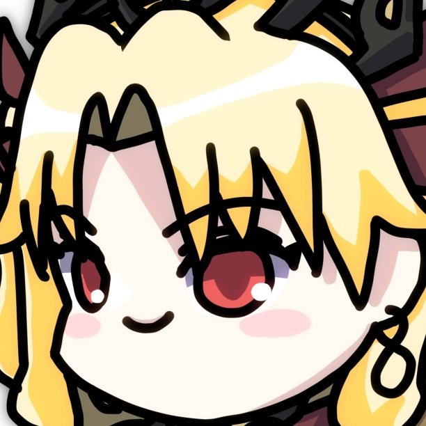 ereshkigal (fate) 1girl blonde hair red eyes solo smile chibi long hair  illustration images