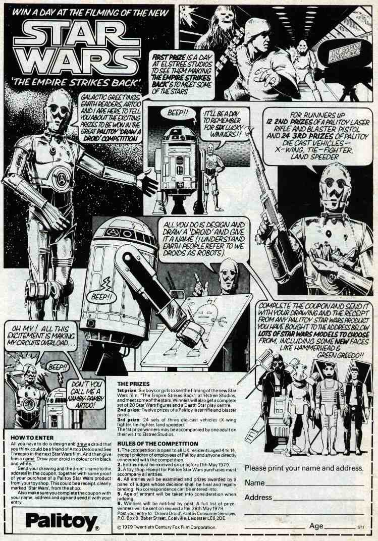 WookieeChips's tweet image. Some beautiful 1979 Vintage #StarWars advertising from the Star Wars Weekly comics. #Palitoy absolutely nailed this back in the day. 🔴 🔵