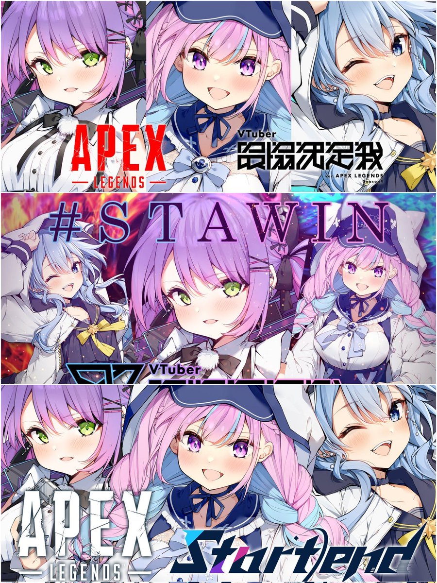itoridayo's tweet photo. No matter what the outcome of today's tournament will be, I'm proud of what these 3 have accomplished!! Aqua coming out of her shell, Suisei's rapid growth, and towa for being a good leader despite dealing with pressure.

STARTEND GANBARE!! ⚓👾☄️

#Startend
#STAWIN
#V最協S4 https://t.co/TRc2TcvkGg