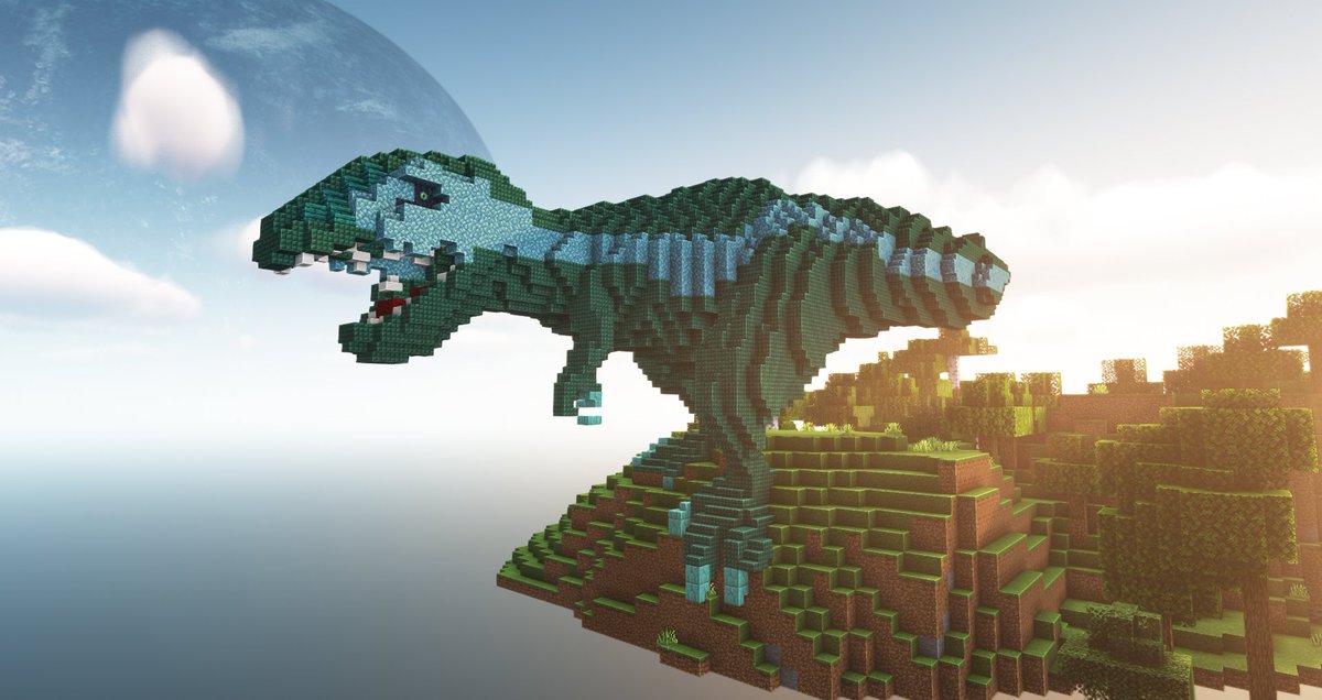 Xander_Builds's tweet photo. Welcome... to Jurassic Park... doo doo doo doo doo #Minecraftbuilds #Minecraft #TRex https://t.co/SSW52LrbO8