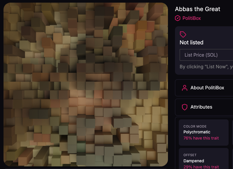 AleksHanSolo's tweet photo. guess which project has 5 collections and each collection has less than 5% listed, minus 1. @Moduluc @Parametrise_NFT Take a look @DecimusDynamic @veefriends @thesaints_nft just aped 50 sol, go fomo before it's too late. #dojobox #politibox #enviro #tensorbox https://t.co/bt6eBsHYkJ