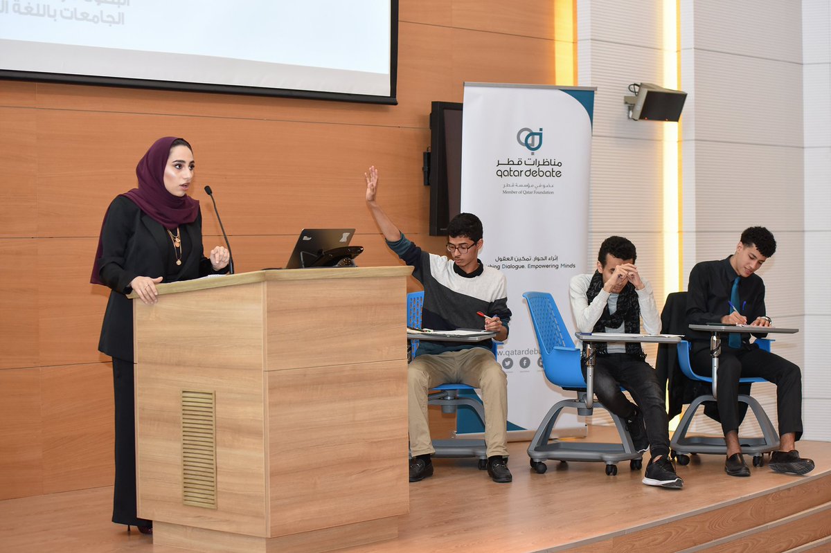 QatarDebate's tweet photo. مع نهائي البطولة الوطنية للجامعات، اختتمنا موسم مناظرات الجامعات باللغة العربية للعام ٢٠٢١-٢٠٢٢.

#مناظرات_قطر 
#QUDL https://t.co/67jpzqRQf6