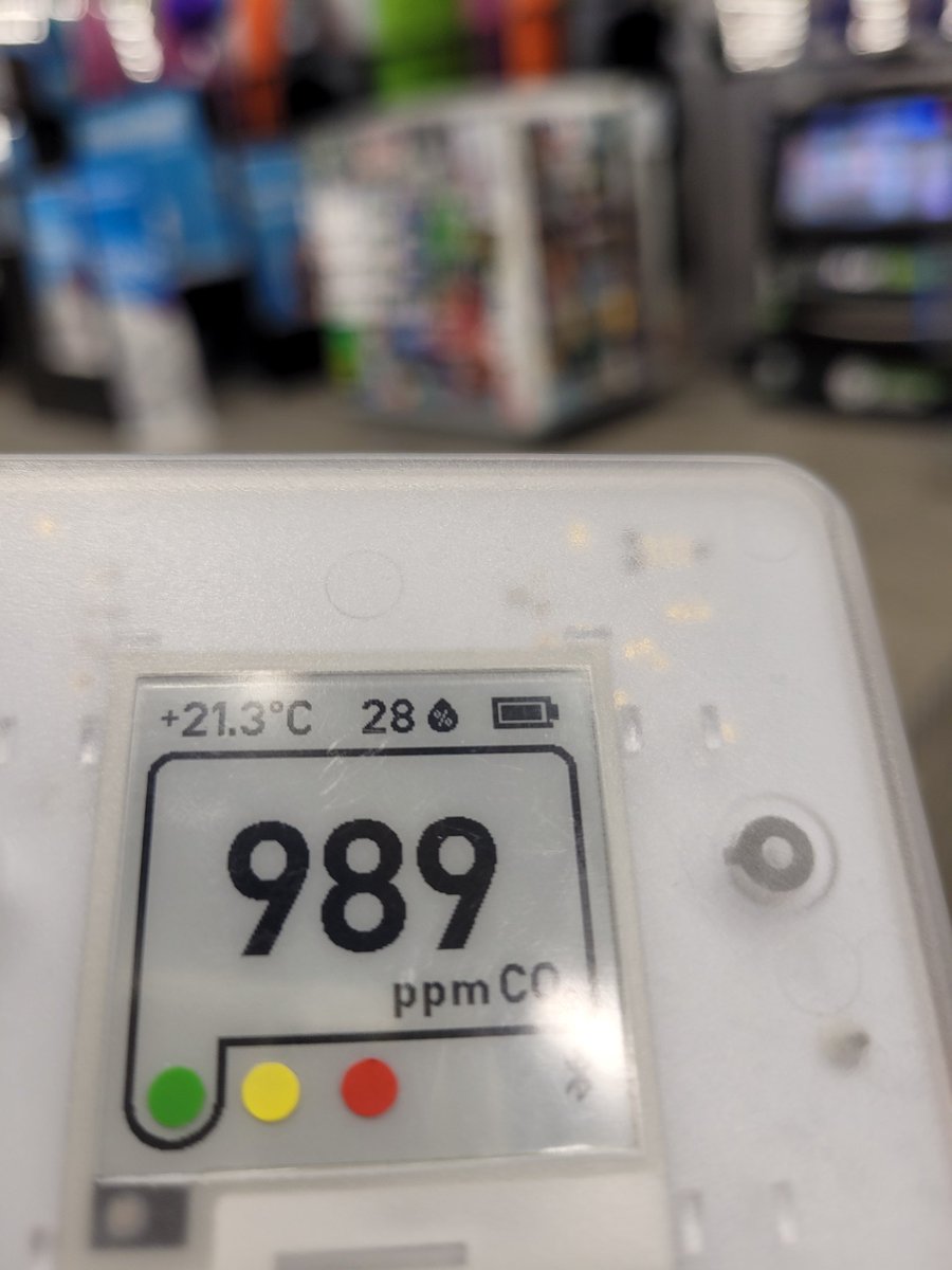 Marysville Walmart (low-mid capacity):
989ppm (caution)
#covidco2 #covid19wa