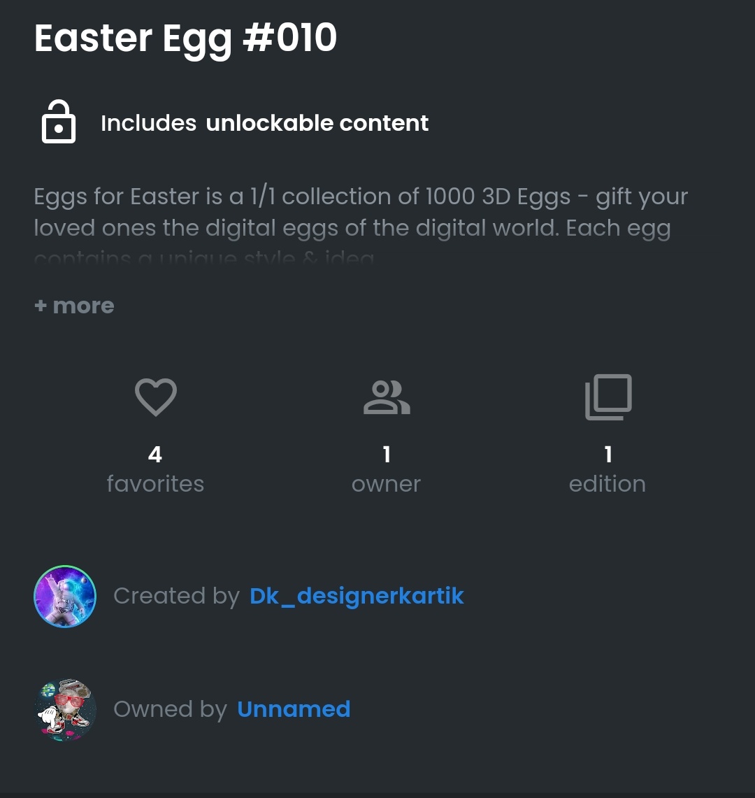dk_designerkart's tweet image. Thank you so much anonymous @mcfrontrun_eth for collecting easter egg from my @EggsforEaster collection.

I am sooo happy 👀😍😊

opensea.io/collection/egg…

#EasterNFT #Easter