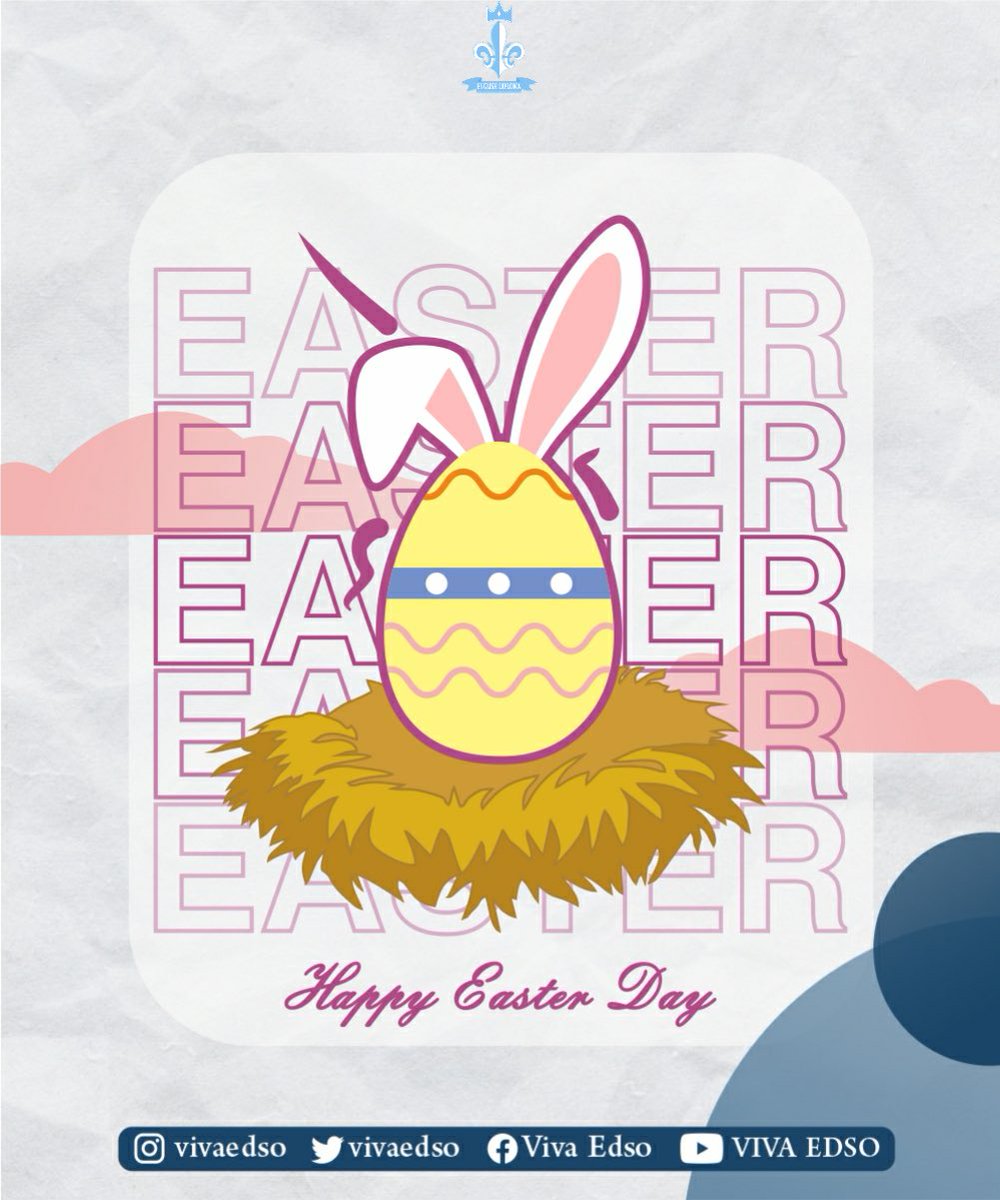[EASTER DAY]
—
Happy Easter day!!
Wishing you a joyful Easter.
May the miracle of Easter brightening your life with love, happiness and joy!✨

#VIVAEDSO
#KABINETPRAKARSA
#BANGGAVOKASI
—
HIMA D3 BAHASA INGGRIS UNIVERSITAS AIRLANGGA