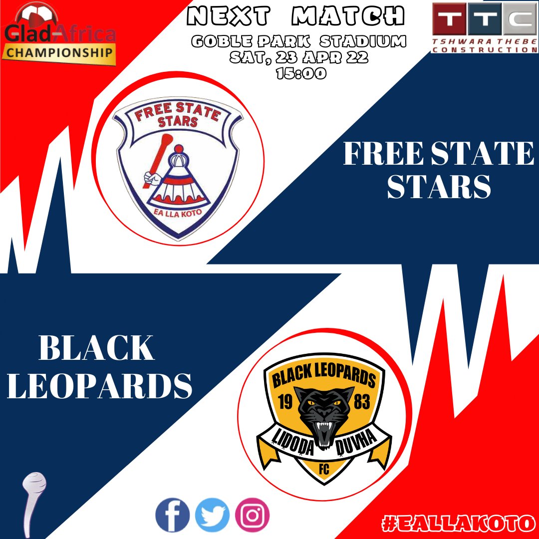 FSStarsUpdate's tweet photo. π΄ N E X T M A T C H βͺ
π @lidodaduvha
π #GladAfricaChampionship
π Goble Park Stadium
π Sat, 23 Apr 2022
β° 15h00
#eallakoto #RedArmy #FSStars #KotoBrand https://t.co/tFWSrMRc4d