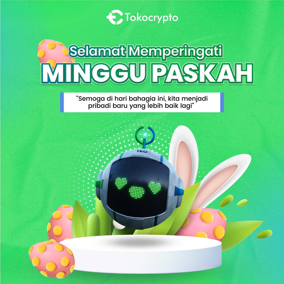 Tokocrypto's tweet photo. Selamat Hari Minggu Paskah!
Semoga hari yang bahagia ini dipenuhi dengan berkah suka cita &amp; kedamaian bagi kita semua.

#Tokocrypto #SiapLebih #SalamToTheMoon https://t.co/ZU21ywzf1p