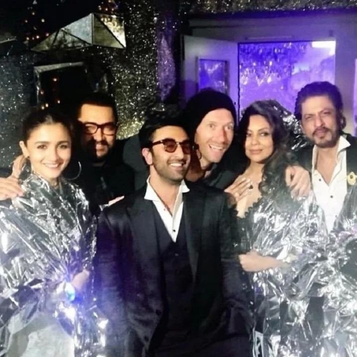 Baadshah with Queen at #RanbirAliaWedding Party 
..
#ShahRukhKhan #GauriKhan #RanbirKapoor #aliabhatt #AamirKhan