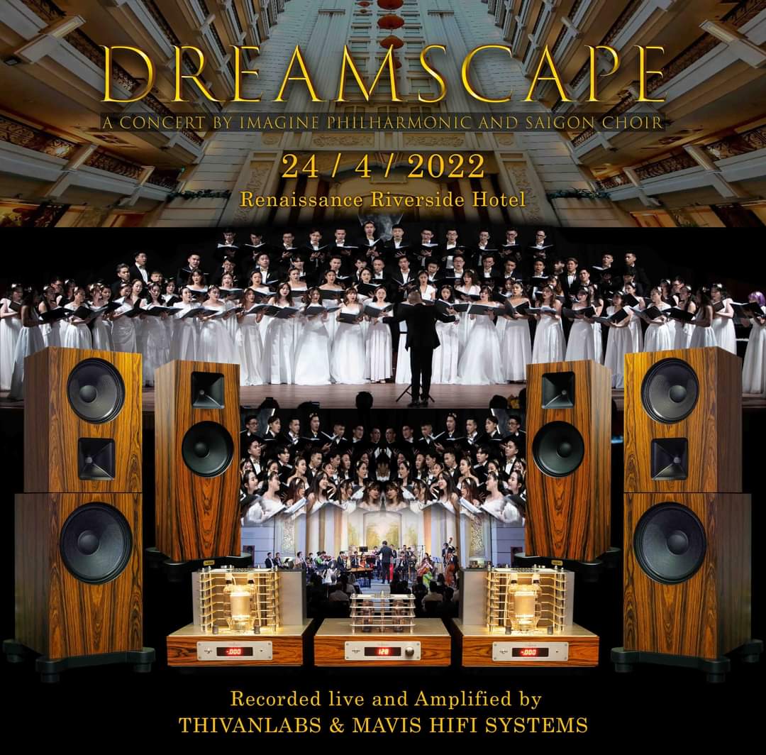 A special concert will be performed by a cooperation of Imagine Philharmonic Orchestra, digital music composer Tri Minh and Saigon Choir on 24 April 2022.
The sound will be amplified on ThivanLabs Hifi system.