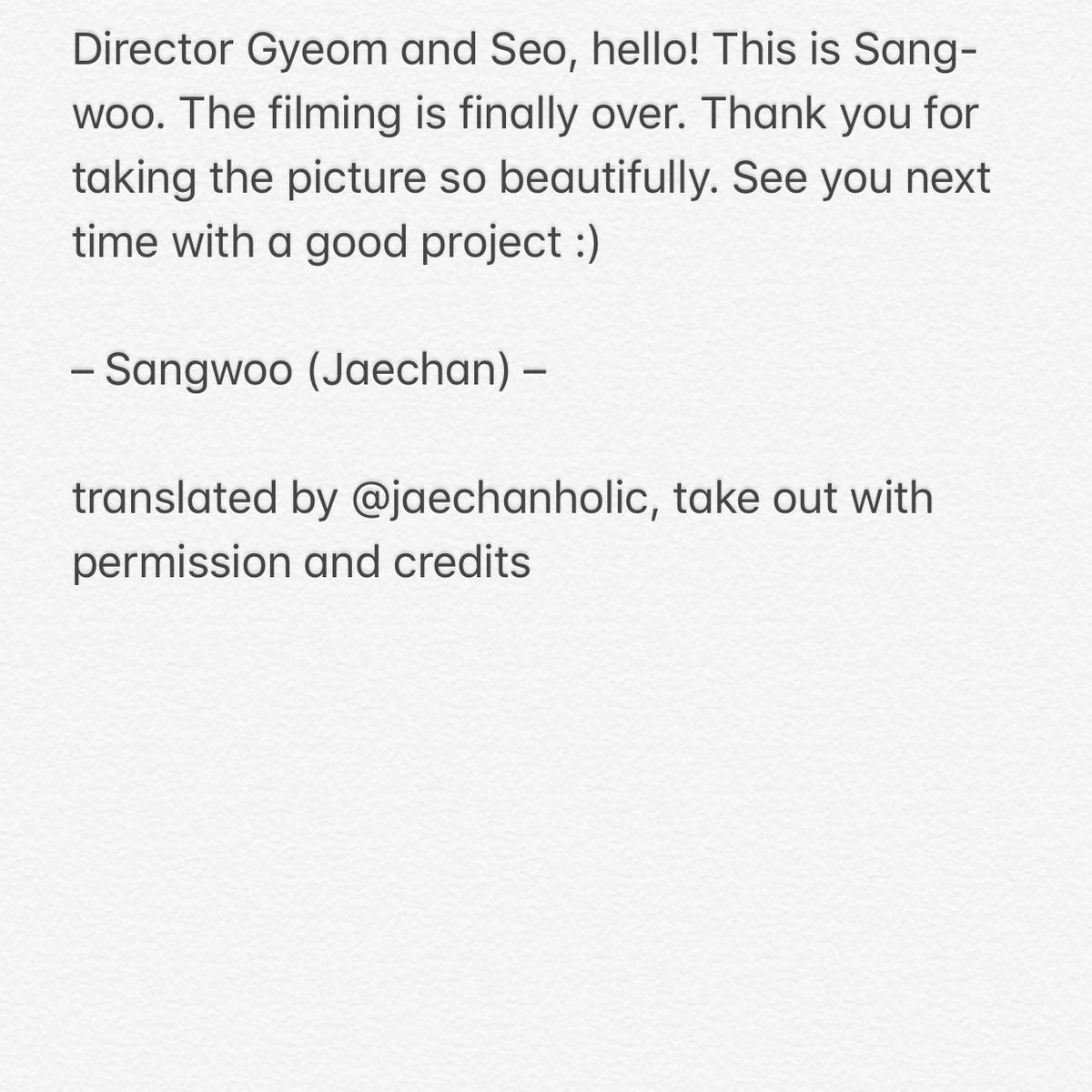 jaechanholic's tweet photo. Park Jaechan &amp; Park Seoham letters to Semantic Error’s directors. https://t.co/bjjoSO97Jm