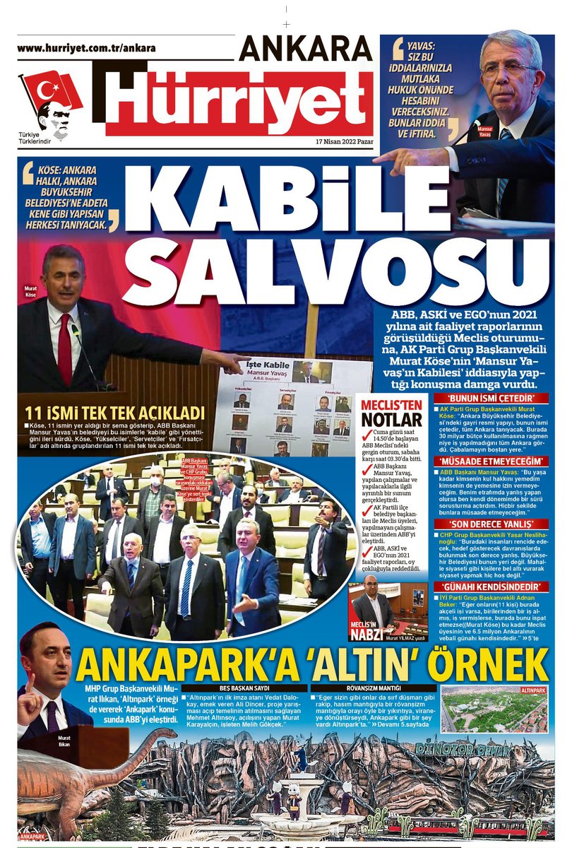 myilmaznet's tweet photo. #Ankara Büyükşehir Belediye Meclisi'nin 2021 faaliyet görüşmelerine, AK Parti Grup Başkanvekili Murat Köse’nin ‘11 kişilik kabile’ iddiası damga vurdu. ABB Başkanı Mansur Yavaş "Hukuk önünde hesabını vereceksiniz” yanıtını verdi. 
AYRINTILAR: 
https://t.co/ZGuAcrh6nS https://t.co/cHOlJ6ycvN