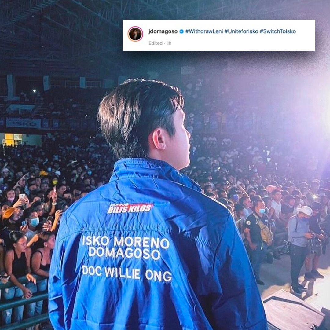 inquirerdotnet's tweet photo. '#WithdrawLeni'

LOOK: Manila Mayor Isko Moreno's son Joaquin shared on Instagram a photo of him at his father's campaign rally as he called for Vice President Leni Robredo to withdraw from the presidential race.

📸: Joaquin Domagoso/Instagram https://t.co/HMCdfhQg1T