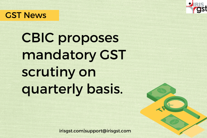 IRISGST's tweet photo. The Central Board of Indirect Taxes and Customs (CBIC) has proposed mandatory Goods and Service Tax (GST) scrutiny on a quarterly basis to enhance compliance through effective and standardized scrutiny of returns.
#GSTNews #GSTIndia #LatestGSTUpdate https://t.co/W5gP5UW3jM