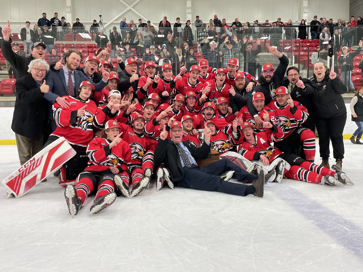 519sportsonline's tweet photo. What a night. 2 champions crowned in 2 cities over 100km apart. We're proud to document through our videos the success of local teams and share their stories. This is why we do, what we do. Congrats to the @NHFirebirds and the @MitchellHawks #519Champions #519Proud #PJHL https://t.co/Z1lhatMq6U