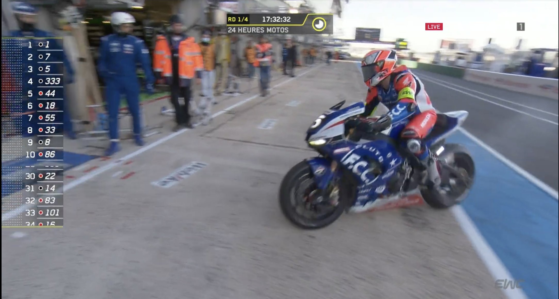 FIM EWC on X: Crash for the #5 while Gino Rea was riding in 3rd position.  😱 #FIMEWC  / X