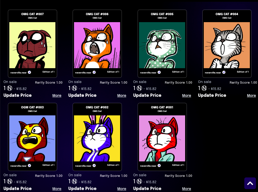 NevervilleNft's tweet photo. #OMGCat is now available on #NEARProtocol , #ParasNFT start from 1N

Roadmap and Rarity is at https://t.co/J9aFik9m6X 
Paras: https://t.co/R2uw81tR5M

#nft #nfts #nearnft $near #nftcollection #NFTCommunity #NFTThaicommunity #NFTthaiartist #nftthai https://t.co/wSa3ASTwTb