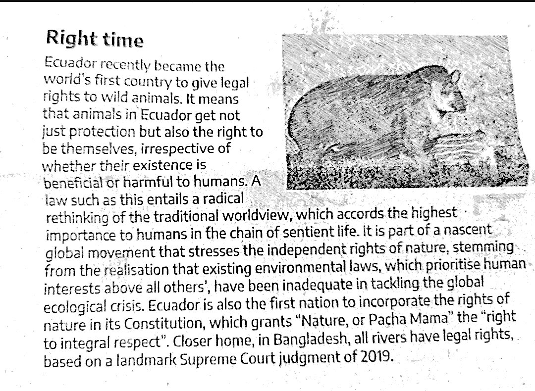 Now that's called a Real Animal Welfare. Legal Rights to Wild animals in Equador. No more high importance only to Humans. Very appreciable judgement.
<a href="/asharmeet02/">Meet Ashar</a> <a href="/TheJohnAbraham/">John Abraham</a> <a href="/peta/">PETA</a> <a href="/PetaIndia/">PETA India</a>