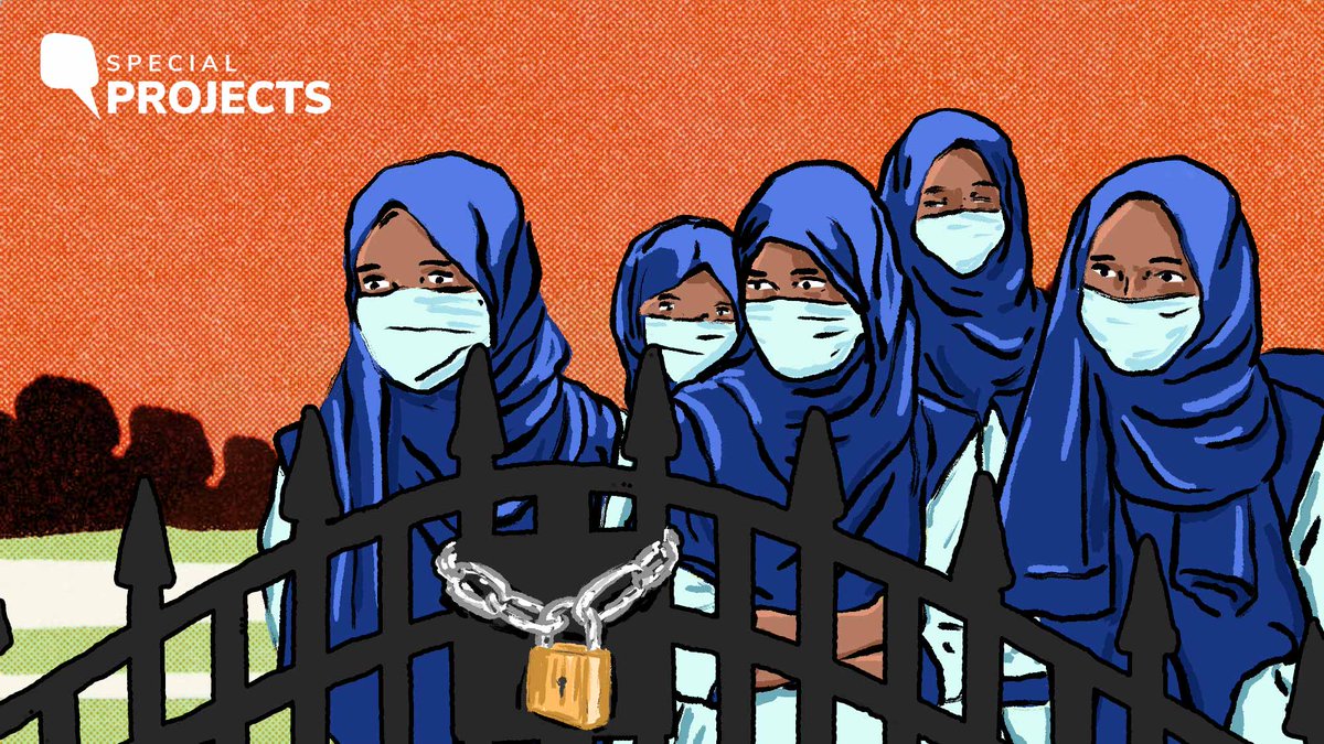 TheQuint's tweet photo. 'Voices Behind the Veil' explores the impact of Karnataka's Hijab ban on the future of Muslim girls and teachers, through detailed ground reportage from the state.  

Help us raise ₹ 4,48,800 for this special project and bring their stories to light: https://t.co/HENlEVY96m https://t.co/bUQFQkEN0b