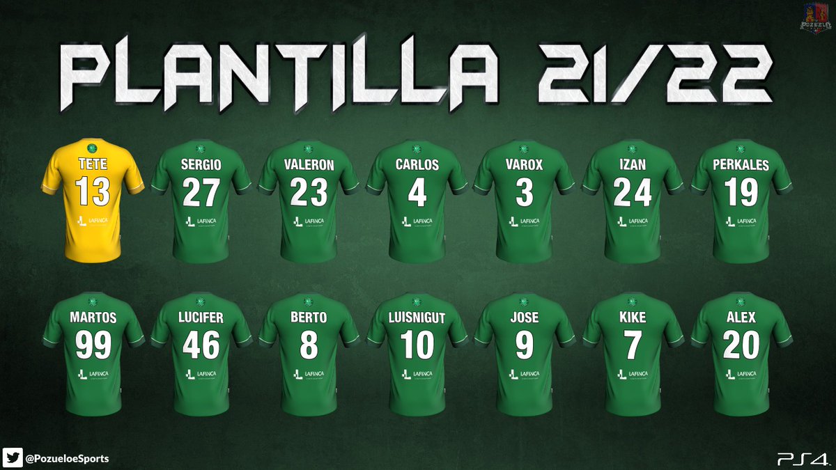 🚨PRESENTAMOS NUESTRA PLANTILLA PARA ESTA TEMPORADA 🚨

⚔️ Estos son los 14 guerreros que representarán el escudo del <a href="/Cfpozuelo/">CF Pozuelo</a> en <a href="/VFOspain/">VFO España</a> @VLSeSports y <a href="/LigasZero/">Liga Zero</a> esta temporada⚔️

#VamosPozuelo #TodoAlVerde 💚