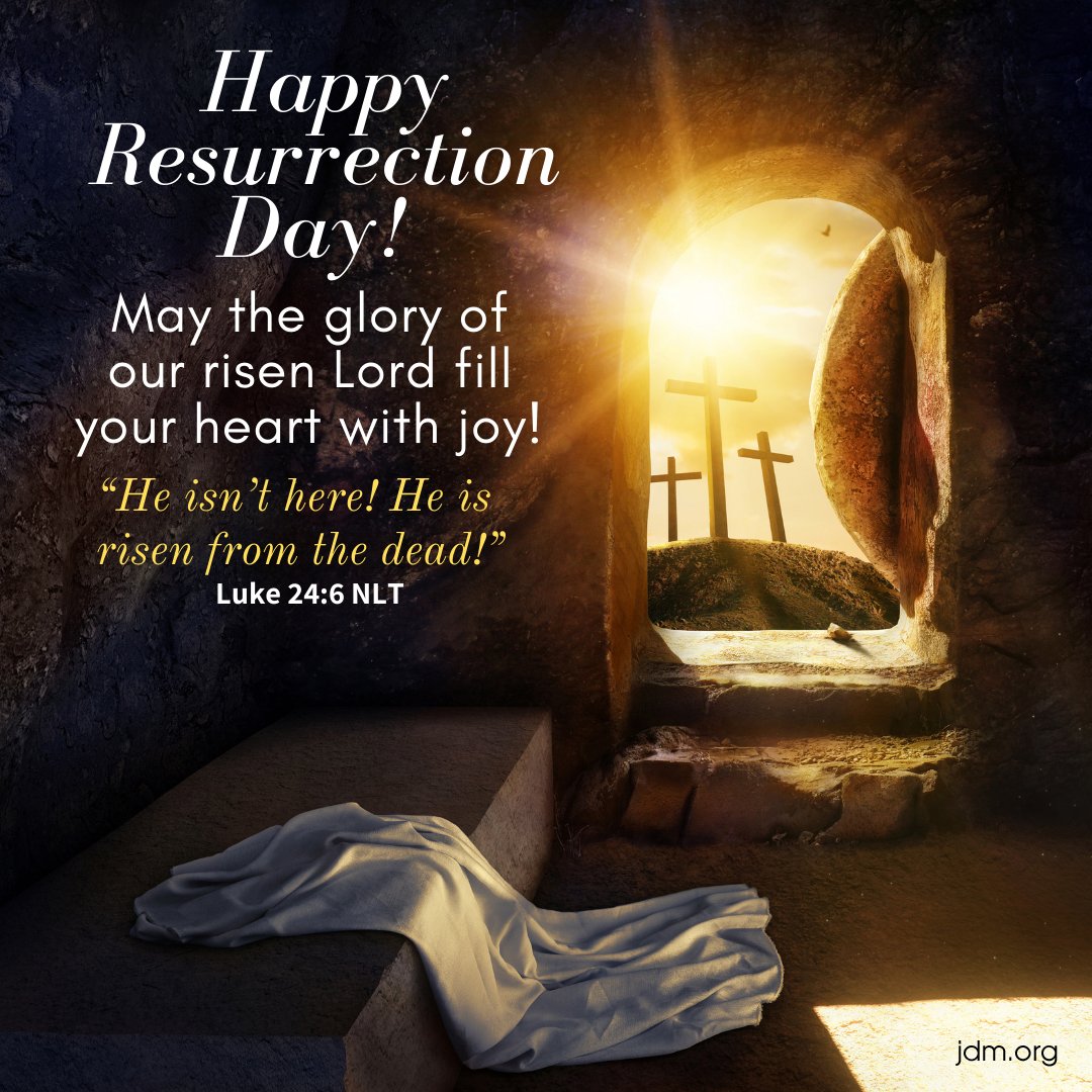 jesse_duplantis's tweet photo. Happy Resurrection Day! May the glory of our risen Lord fill your heart with joy! “He isn’t here! He is risen from the dead!” - Luke 24:6 NLT https://t.co/0kxpYcA6pd