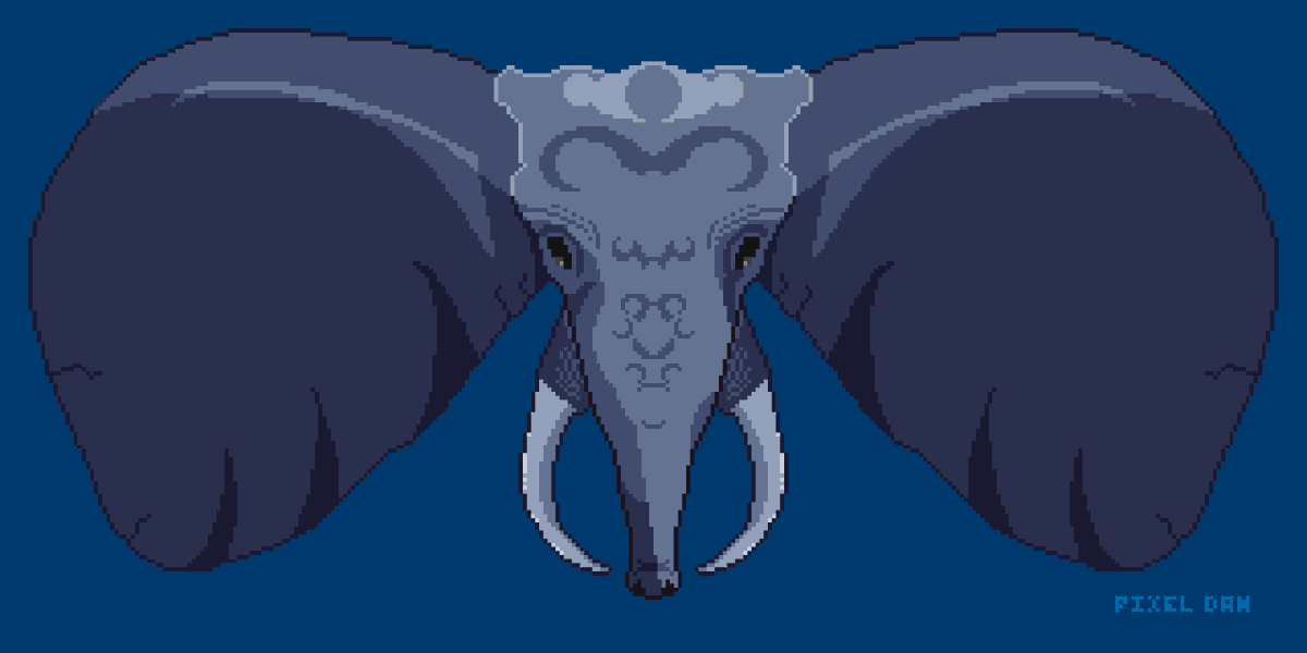 #Elephant for <a href="/Pixel_Dailies/">Pixel Dailies</a>! Loved drawing this one!
#Pixelart #pixelartist #pixel_dailies