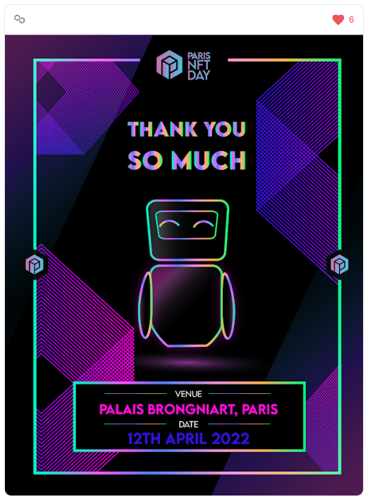ali2nc's tweet photo. #ParisNFTDay ve #ParisBlockChainWeekSummit'ten harika NFT hediyelerimiz geldi.
Bu tarz etkinlikler ile çok birikecek sanırım, hepsini ayrı bir "hatıra" adresinde tutuyorum.
@PBWSummit @parisnft_day https://t.co/oYHLrfcgCd