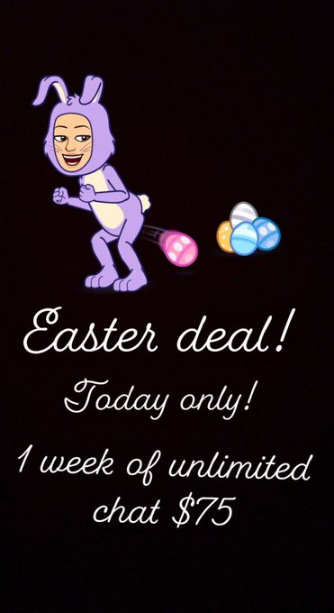 Happy Easter tell me you saw this on Twitter and I&rsquo;ll give you two daily pics with your chat #HappyEaster<a href="/tag/easter"class="tags"><span>#easter</span></a><a href="/tag/feet"class="tags"><span>#feet</span></a><a href="/tag/sundayfunday"class="tags"><span>#sundayfunday</span></a><a href="/tag/happyeaster"class="tags"><span>#happyeaster</span></a><a href="/tag/mistress"class="tags"><span>#mistress</span></a>