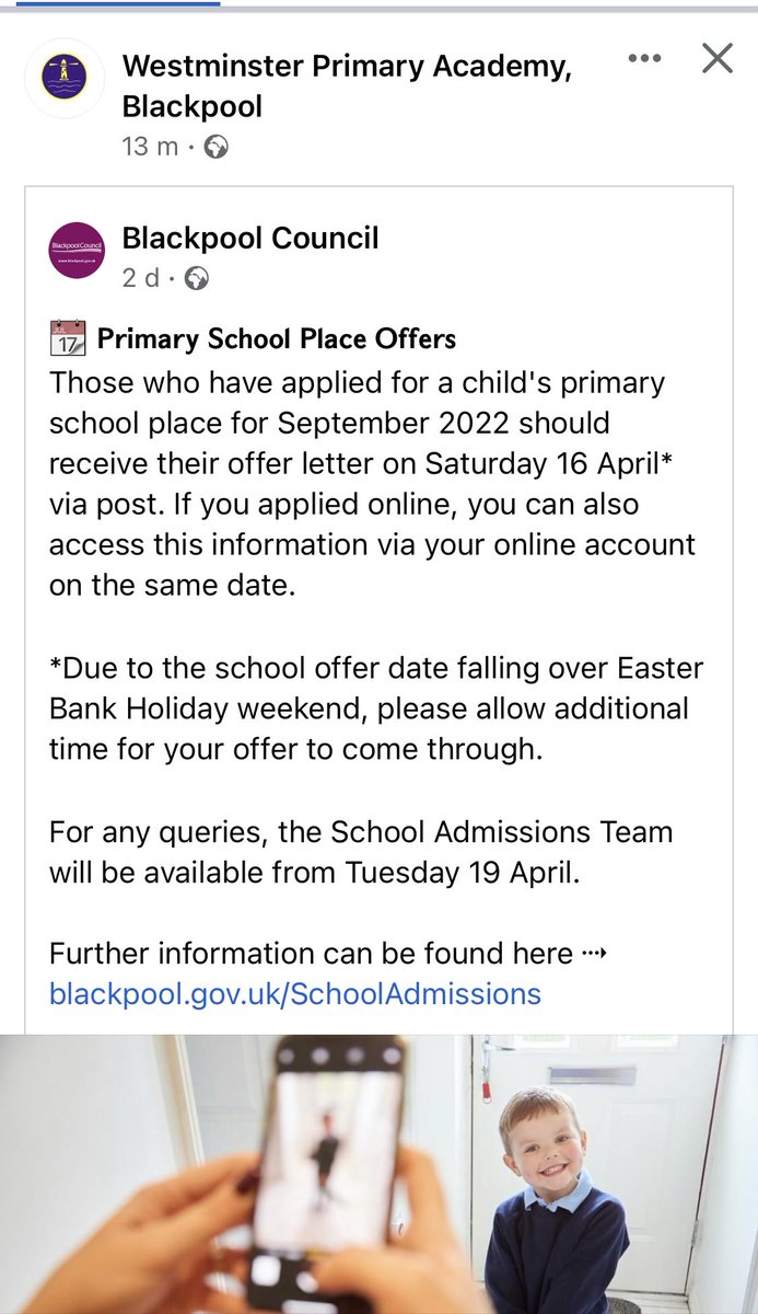 Hopefully you’ll all know by now. If not, contact Blackpool admissions on Tuesday. Happy Easter Break everyone 🙌🏻🐇🎉🪺🥚